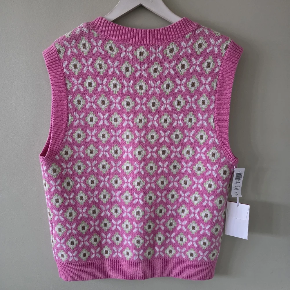 NWT Sunday Best S Y2K Barbie Coquette Girl Cottagecore Wool Blend Knit Vest - Picture 13 of 16